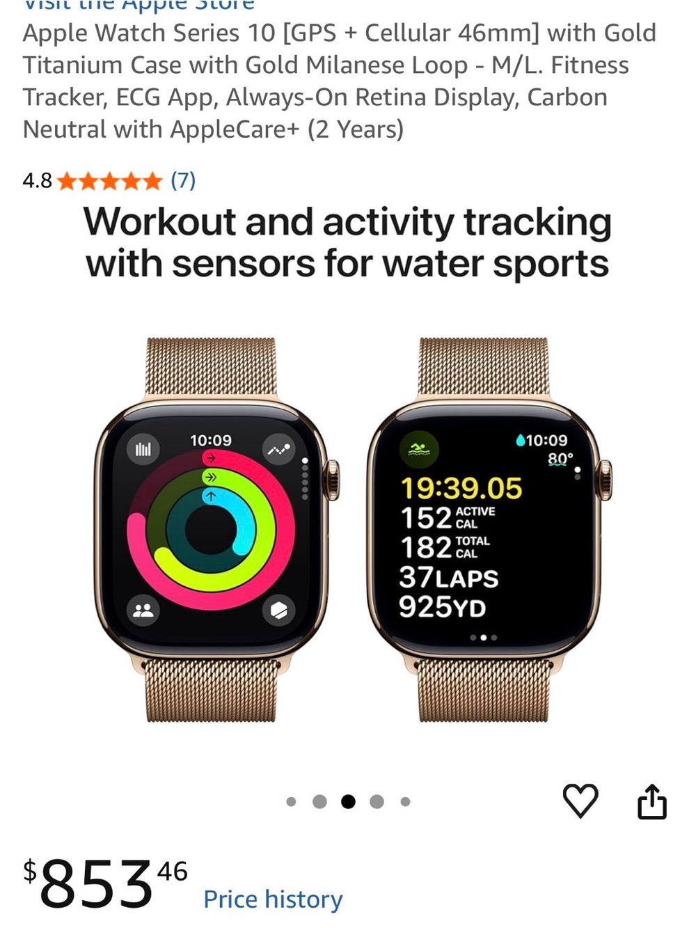 Apple Watch Series 10 gold titanium 46 mm - Picture 4 of 10